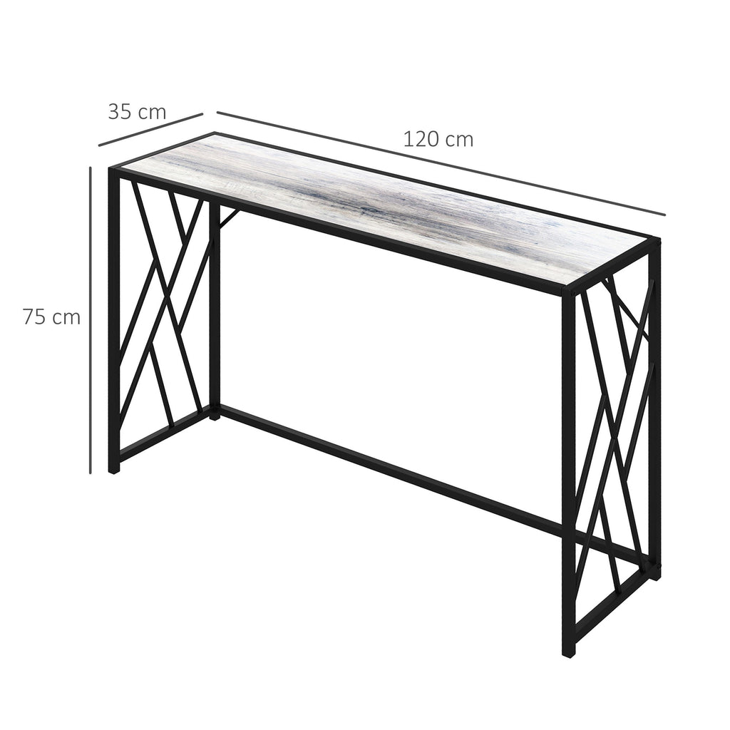 Console Table, Industrial Sofa Table with Metal Frame for Living Room, Hallway, 120 cm, Grey
