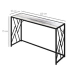 Console Table, Industrial Sofa Table with Metal Frame for Living Room, Hallway, 120 cm, Grey