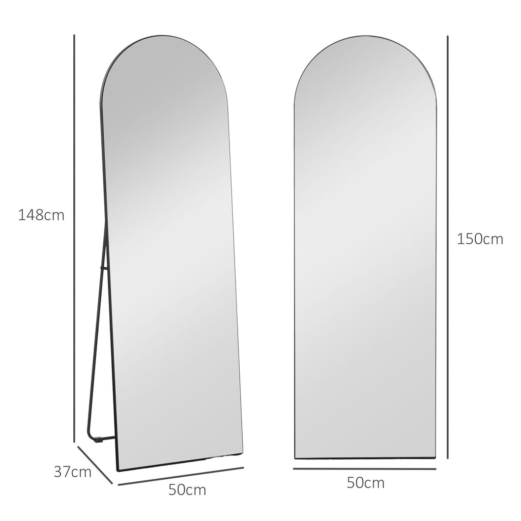 Floor Mirror Wall Mount Leaning Standing Mirror 50 x 150cm Black