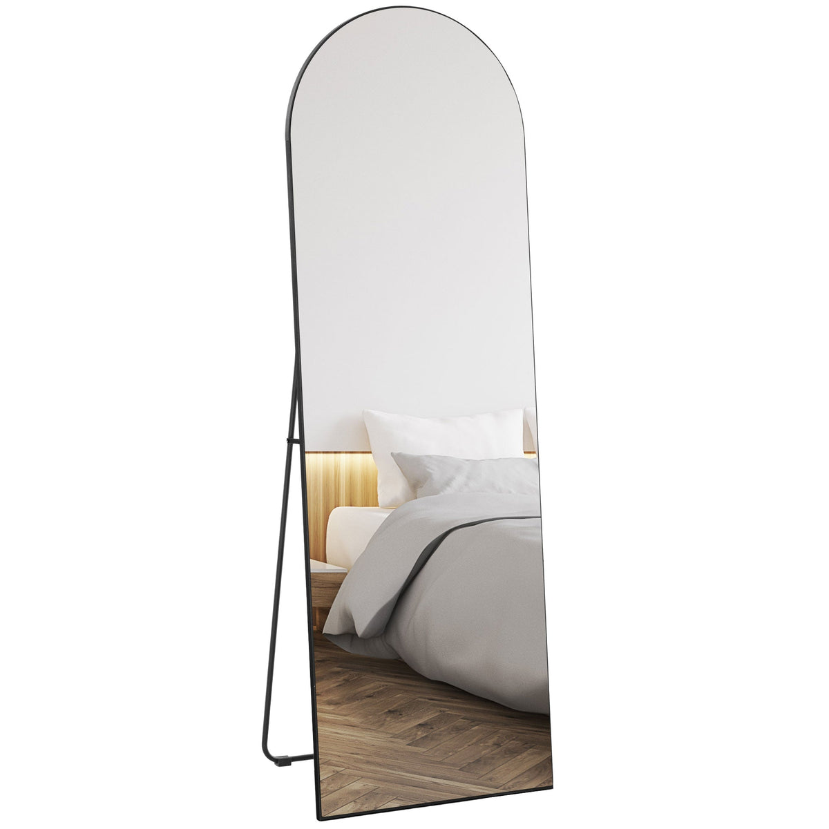 Floor Mirror Wall Mount Leaning Standing Mirror 50 x 150cm Black