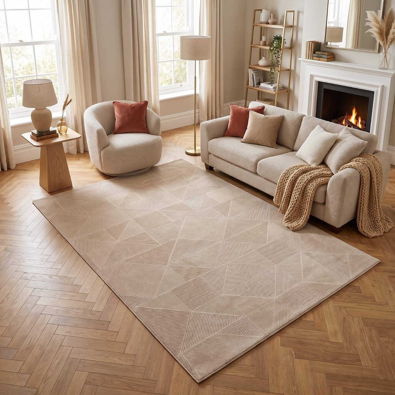 Carmel Beige Rug Abstract