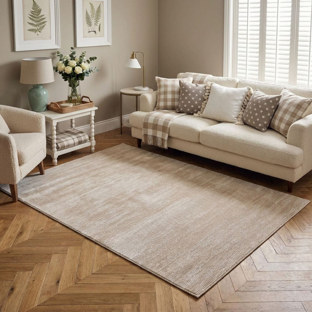 Carmel Beige-Cream Striped Rug