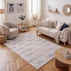 Carmel Cream-Blue Abstract Rug