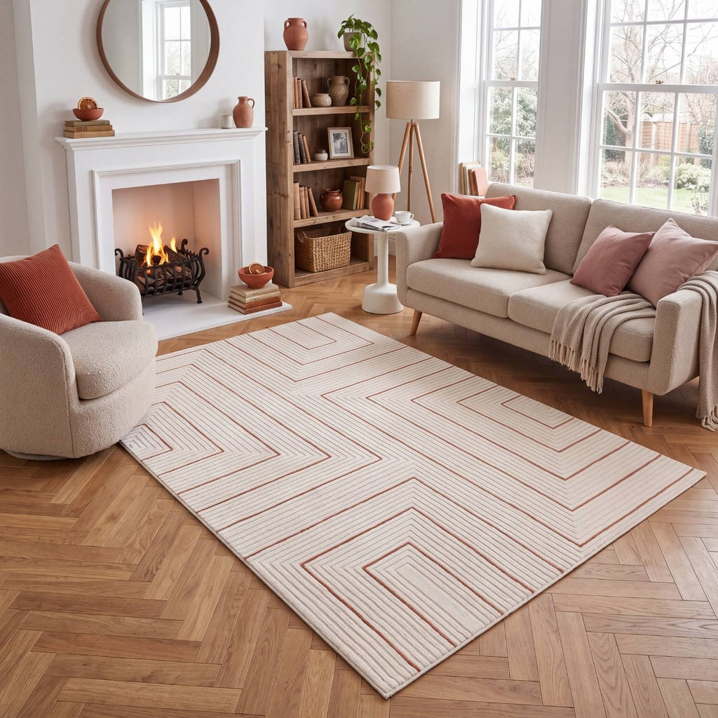 Carmel Cream-Terra Geometric Rug