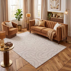 Carmel Cream-Beige Geometric Rug