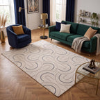 Carmel Cream-Blue Geometric Rug