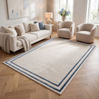 Carmel Cream-Blue Bordered Rug