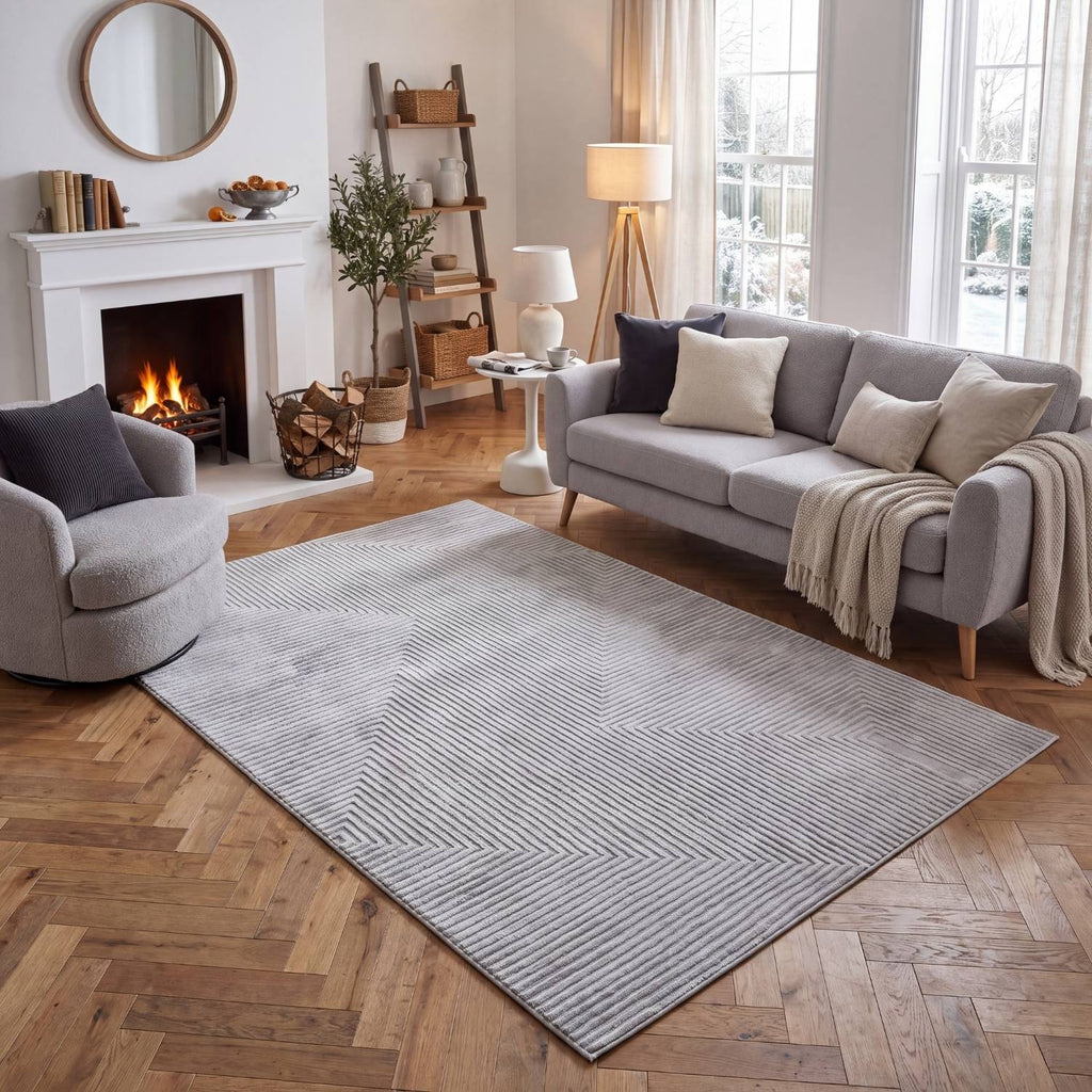 Carmel Grey-Cream Geometric Rug