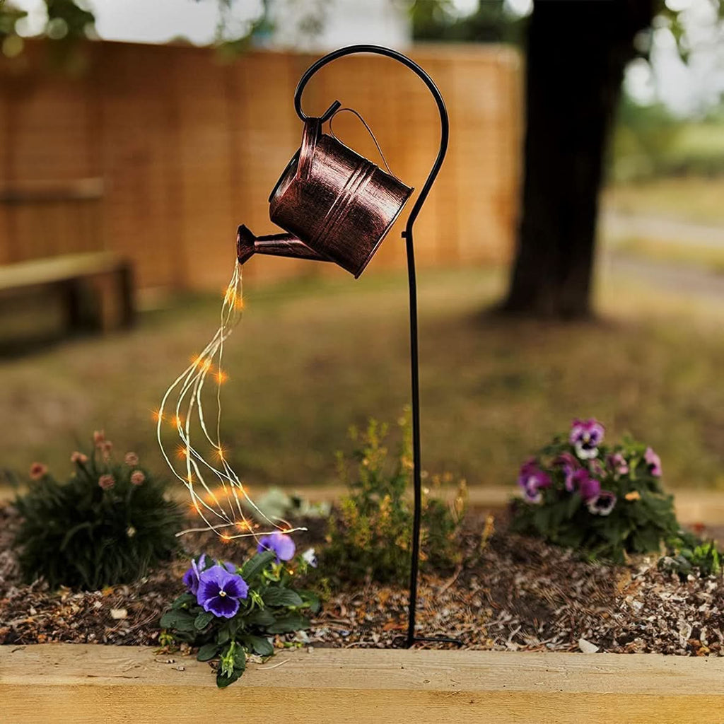 Cascading Solar Watering Can Lights 82cm LED Garden Ornament