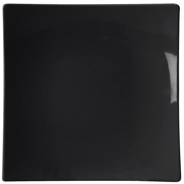 Classic Black Square Melamine Flare Plate 254mm - Pack Of 12 Default Title
