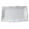 Classic White Rectangular Melamine Wave Plate- 12/case