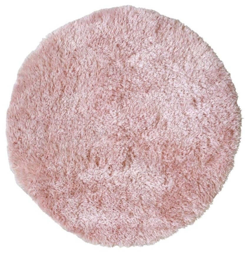 Soft Washable Pink Shaggy Rug Ø 100 cm