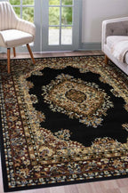 Maestro Traditional Black Rug