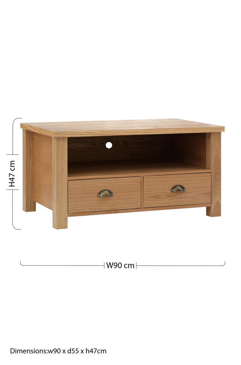 Natural Oak Veneer Effect Media Unit