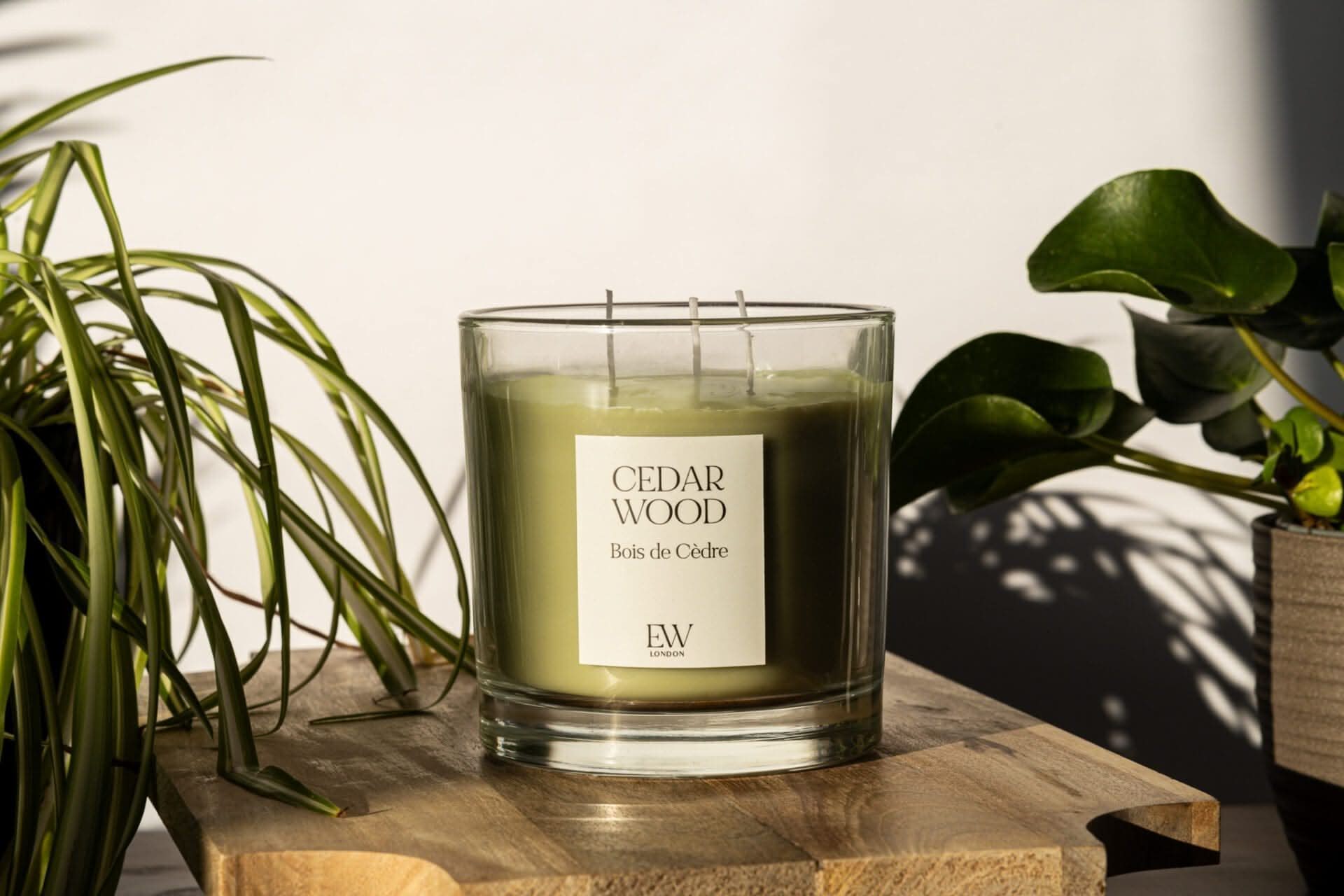 Cedarwood 3 Wick Soy Wax Candle 45 Hour Burn Time 11 x 12cm