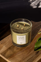 Cedarwood 3 Wick Soy Wax Candle 45 Hour Burn Time 11 x 12cm