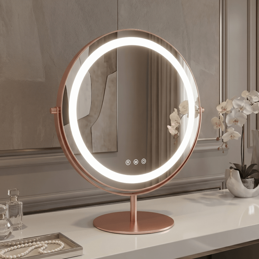 Vanity Face LED Mirror Rose Gold