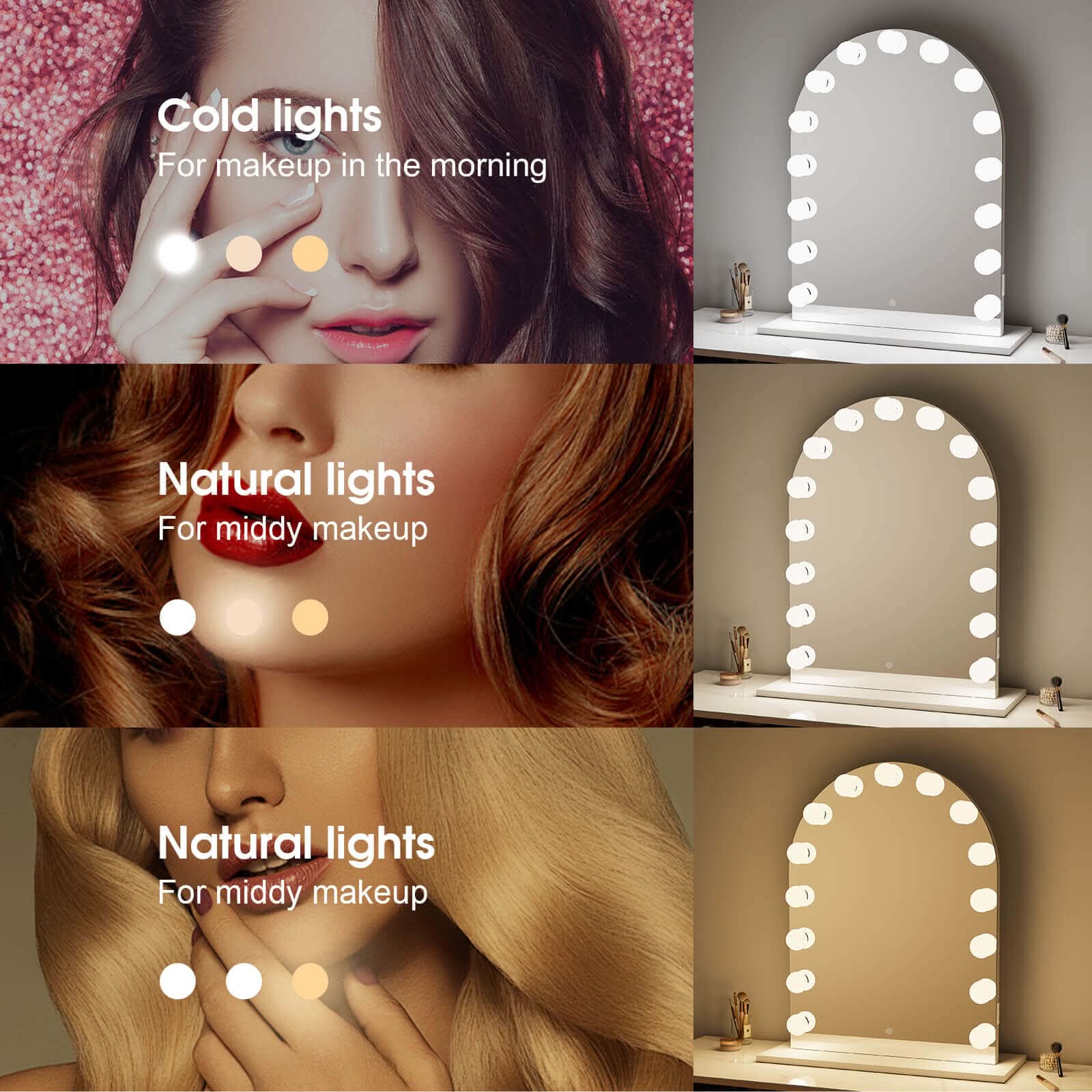 Arch Vanity Face LED Mirror 80 x 60cm