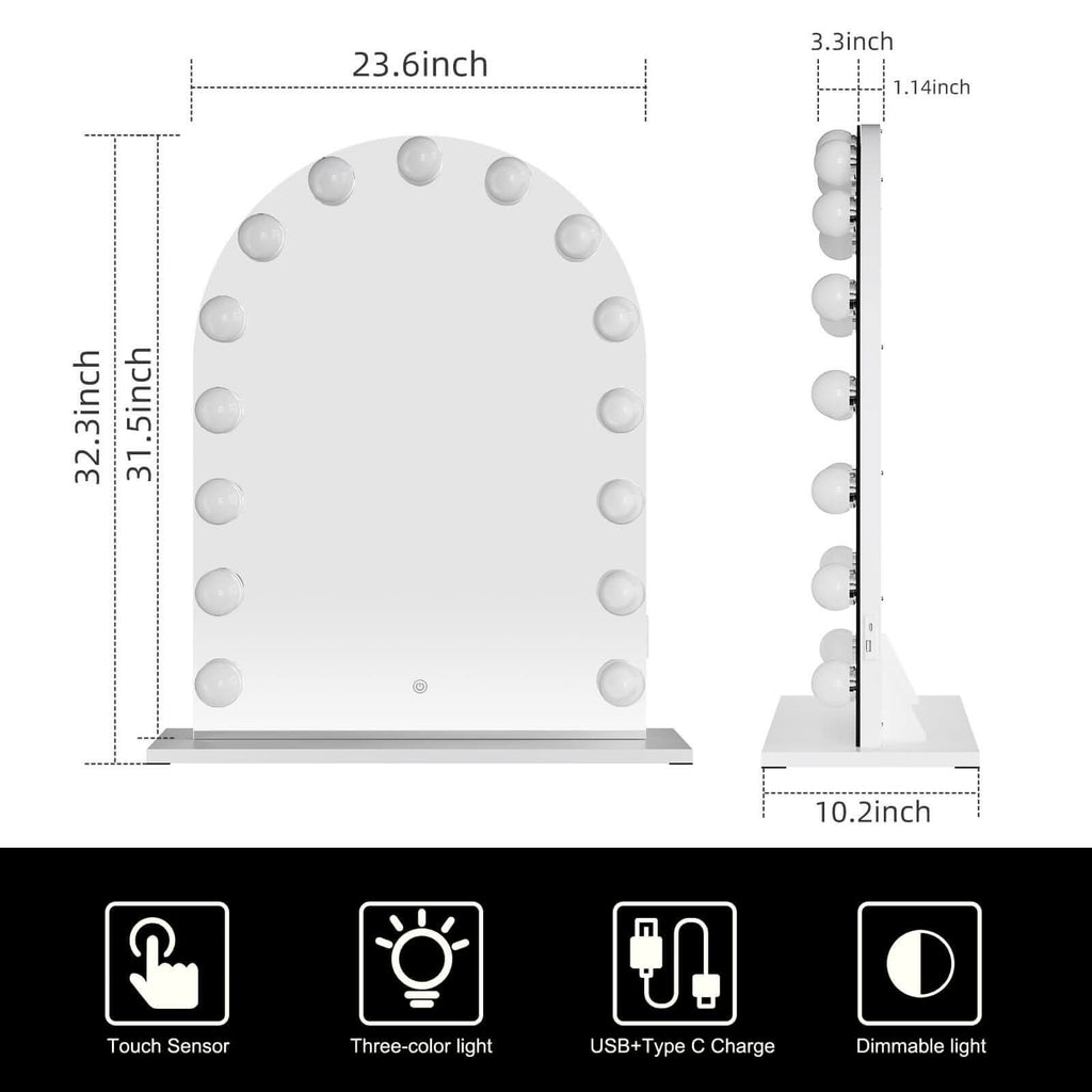 Arch Vanity Face LED Mirror 80 x 60cm
