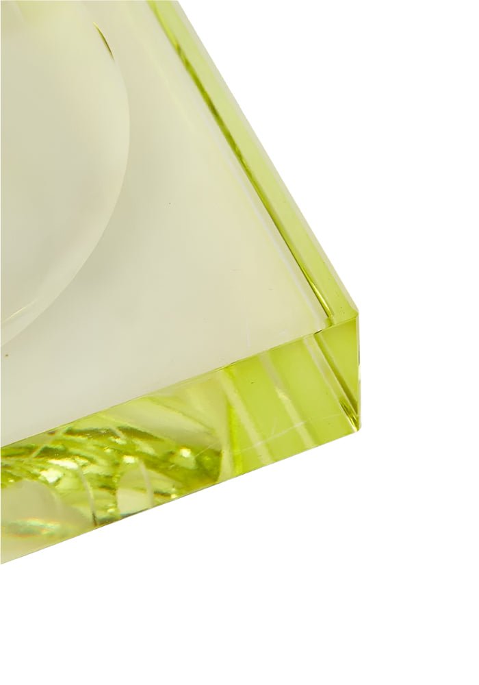 Chelsea Glass Trinket Tray - Yellow/Green