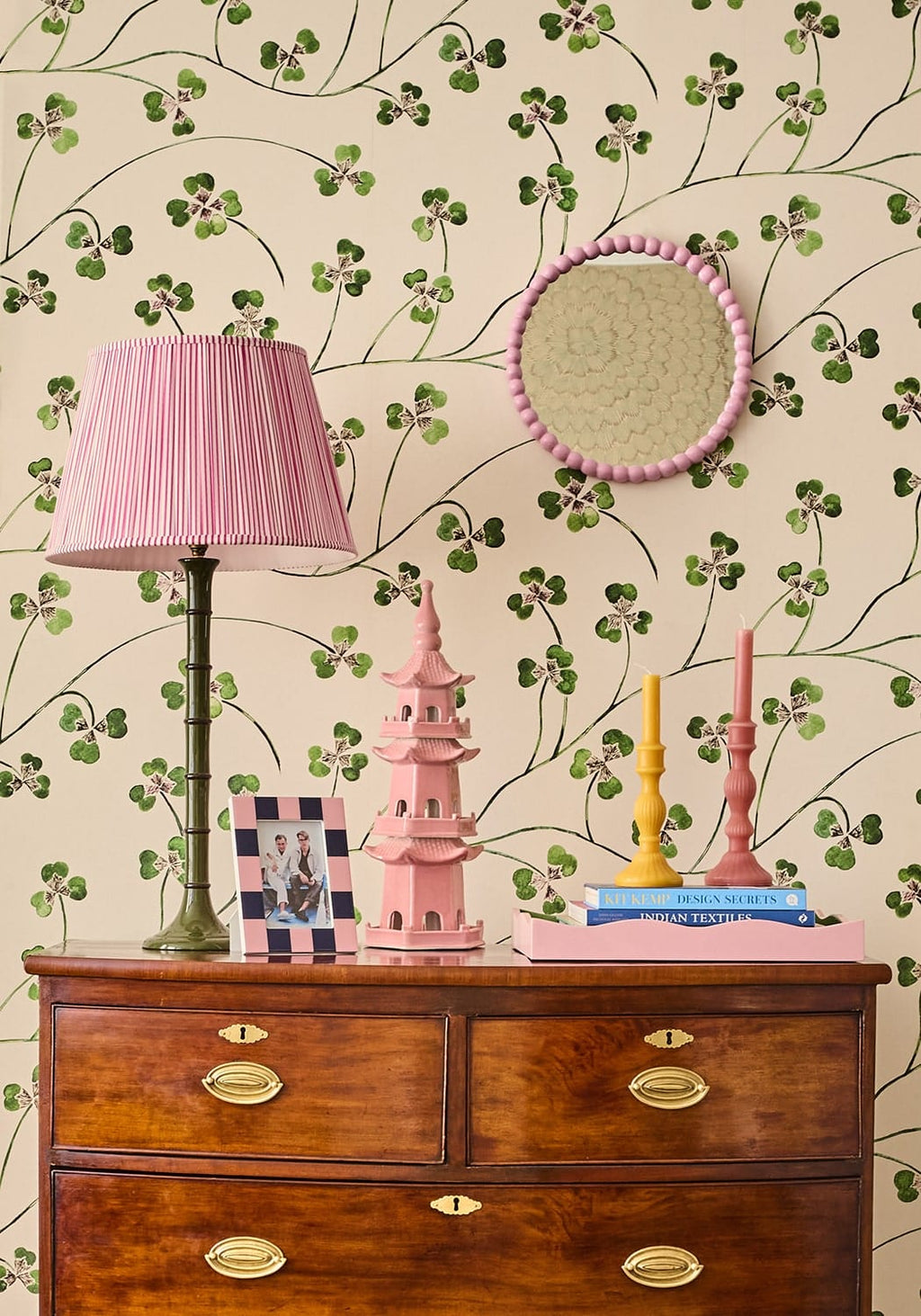 Chinoiserie Rose Pagoda in Blush Pink