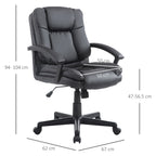 Office Chair, Computer Desk Chair, Mid Back Executive Chair with Adjustable Height and Swivel Rolling Wheels for Home Study, Black