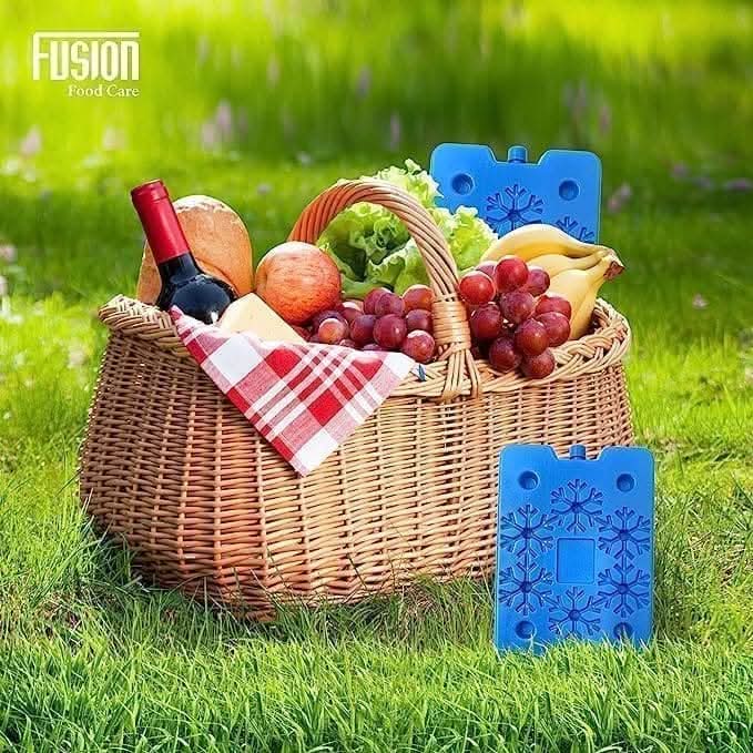 Reusable Ice Packs for Cool Box - Four Pack Freezer Blocks 32x25cm