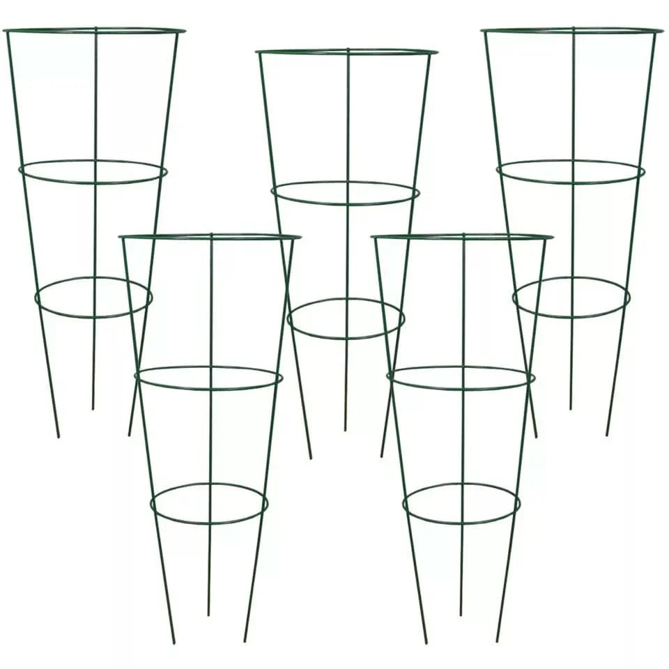 5 Piece Conical Plant Support Trellis Cages for Climbing Plants & Garden Flowers
