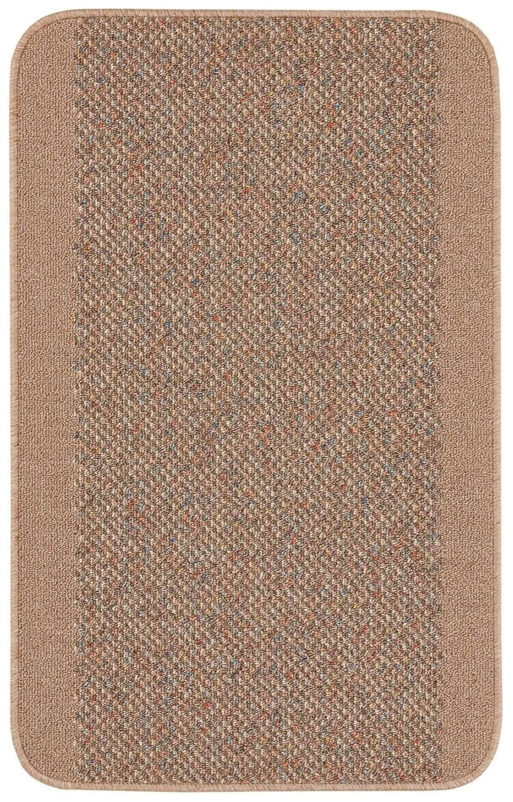 Washable Designer Bordered Beige Rug 57X90 cm