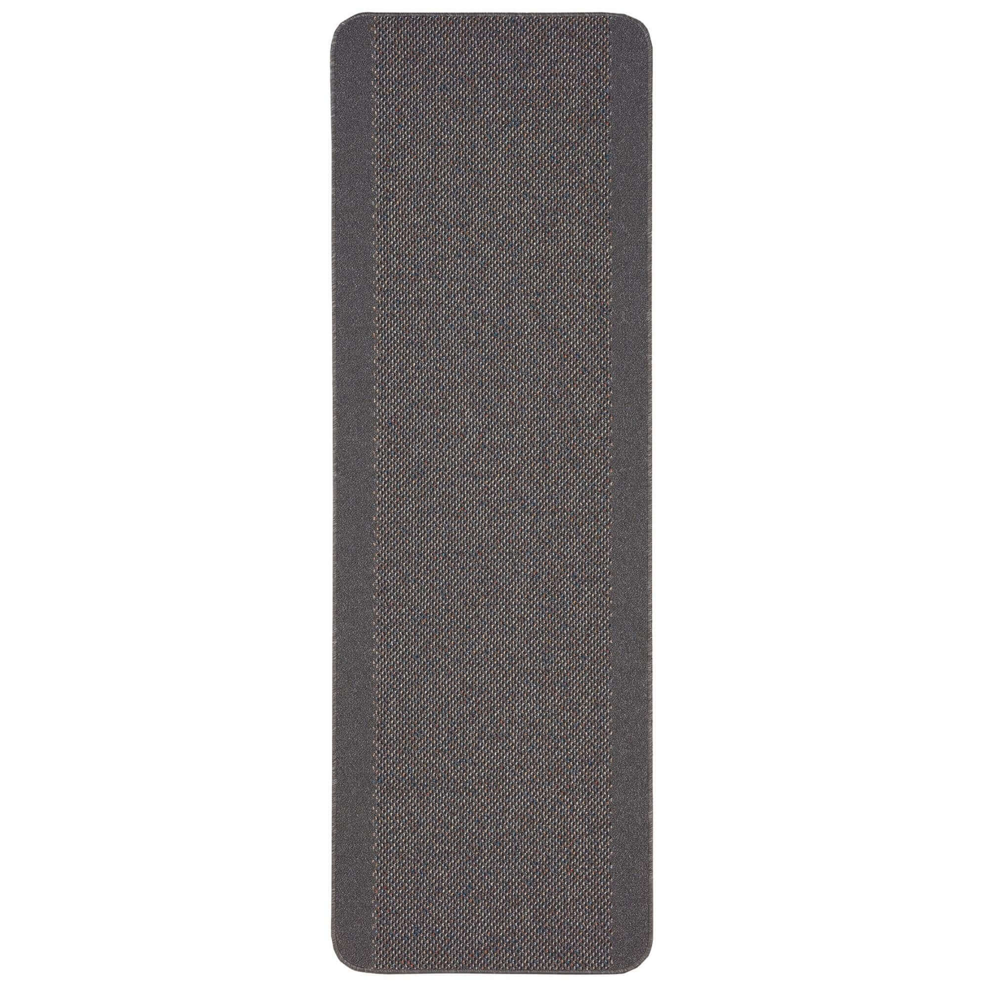 Washable Bordered Dark Grey Rug 67X200 cm