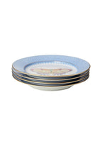 Cornflower Blue Lace Plate Butterfly Side/ Pudding Plate - Set of 4