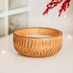 Large Apple Pie Scented Wooden Candle Round Autumn Décor 13cm