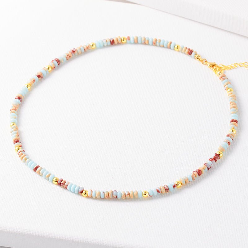 Crystal Natural Stone Beaded Necklace & Bracelet Set – 15+ Styles A Jasper Necklace
