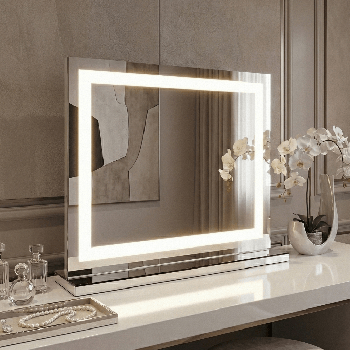 Crystal Vanity Face LED Mirror 80x60cm