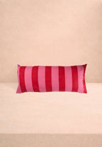 Poppy Raspberry Cabana Stripe Long Lumbar Cushion Cover