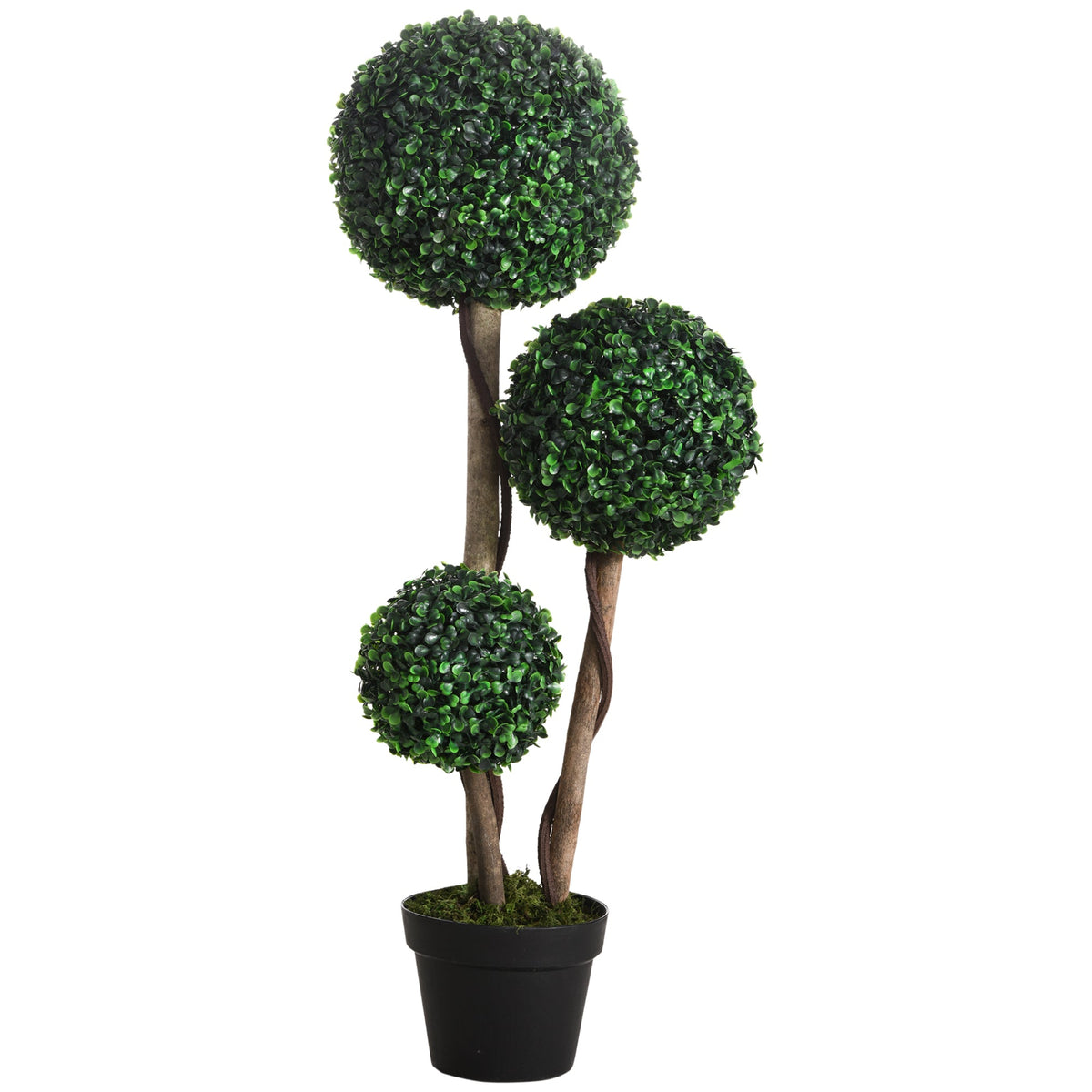 Artificial Plant Boxwood Ball Topiary Tree Indoor Outdoor, 90cm