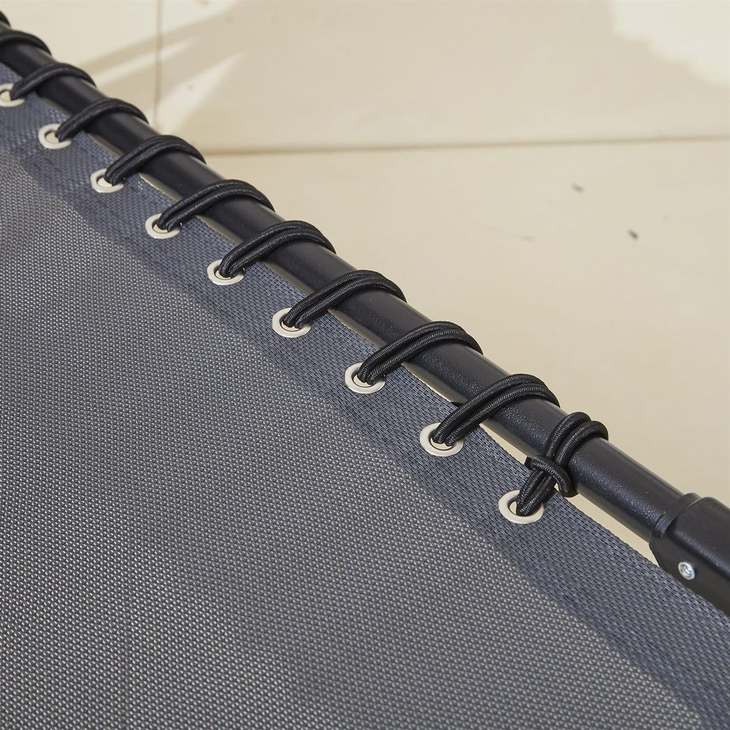 Two Grey Outdoor Folding Sun Loungers