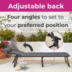 Two Grey Outdoor Folding Sun Loungers