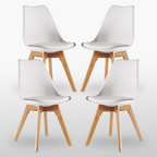 Black Halo Dining Table & Set of 4 Jamie Lorenzo Tulip chairs with Padded Seat