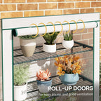 4 Tier Lean-to Mini Greenhouse with Reinforced PE Cover