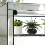 4 Tier Lean-to Mini Greenhouse with Reinforced PE Cover