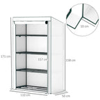 4 Tier Lean-to Mini Greenhouse with Reinforced PE Cover
