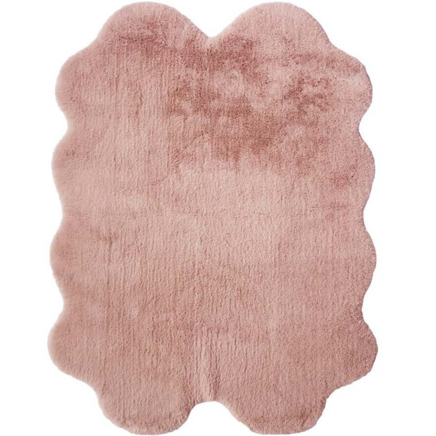 Luxury Pink Faux Fur Rug 105X140 cm