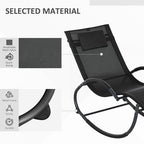 Patio Rocking Lounge Chair Zero Gravity Chaise w/ Padded Pillow