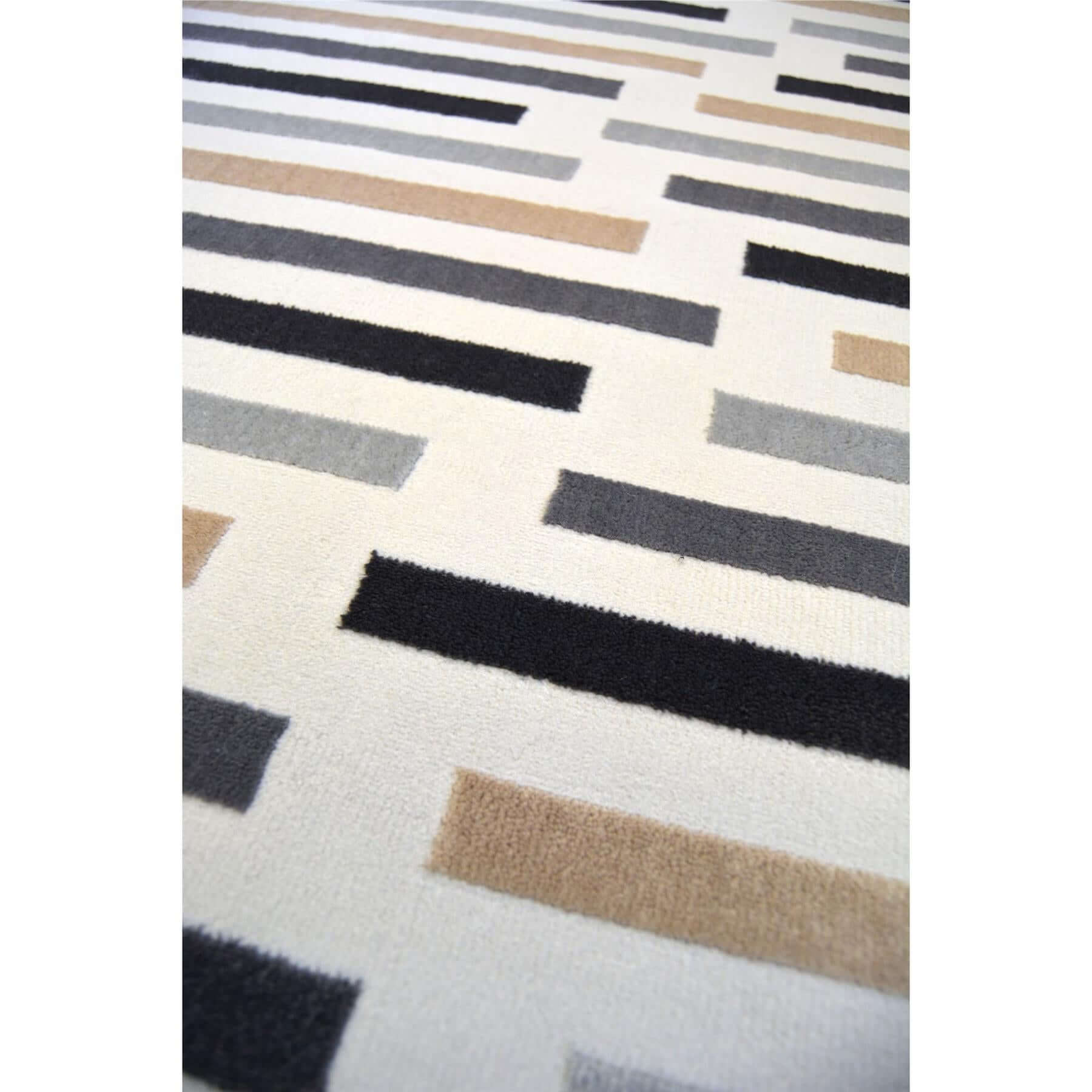 Abstract Multicolour Stripe Rug