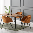 Rocco LUX 5PCs Dining Set includes an Oak Dining Table and Set of 4 Dining Chairs