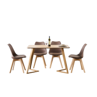 Lorenzo Dallas Dining Set Brown Set of 4 White