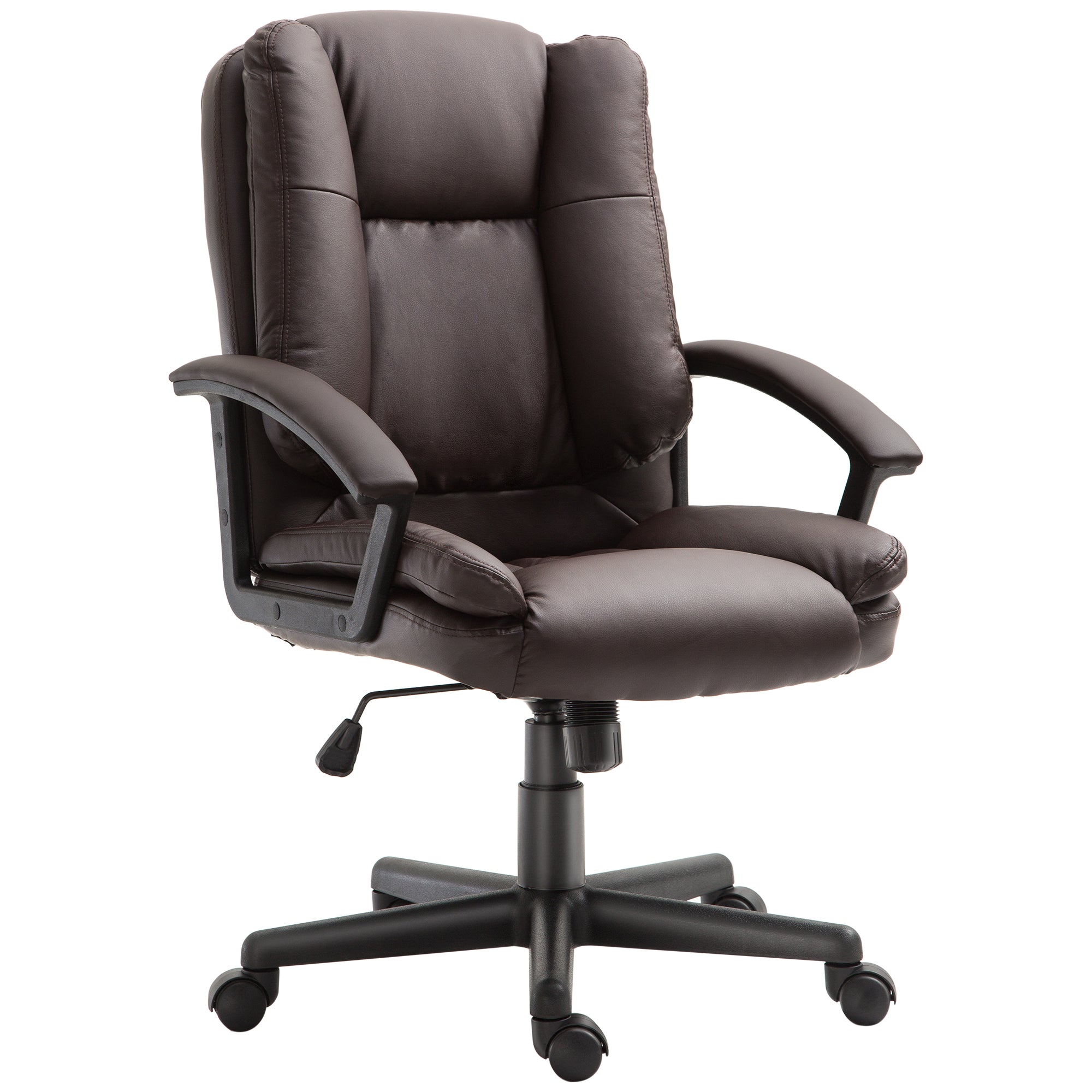 Office Chair, Computer Desk Chair, Mid Back Executive Chair with Adjustable Height and Swivel Rolling Wheels for Home Study, Brown Brown