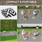 121 x 182 cm (4x6ft) Outdoor Rug Reversible Mat Plastic Straw Rug Portable RV Camping Mat for Garden Deck Picnic Indoor, Black & White