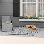 121 x 182 cm (4x6ft) Outdoor Rug Reversible Mat Plastic Straw Rug Portable RV Camping Mat for Garden Deck Picnic Indoor, Black & White
